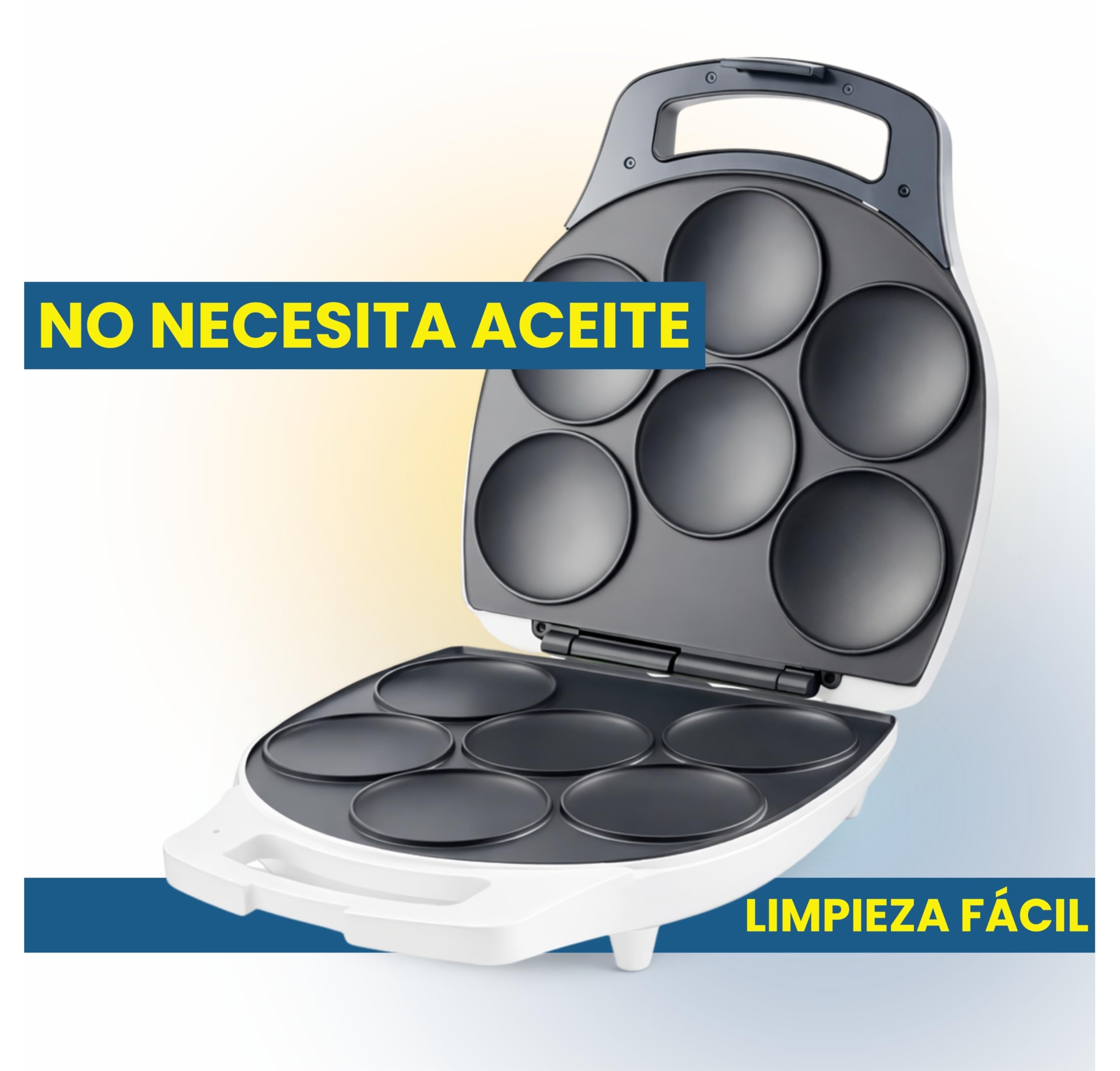 Tostiarepa Eléctrica de 6 Cavidades | Tostadora para Arepas Venezolanas | Molde Antiadherente para Arepas Caseras de Maíz | laborawi