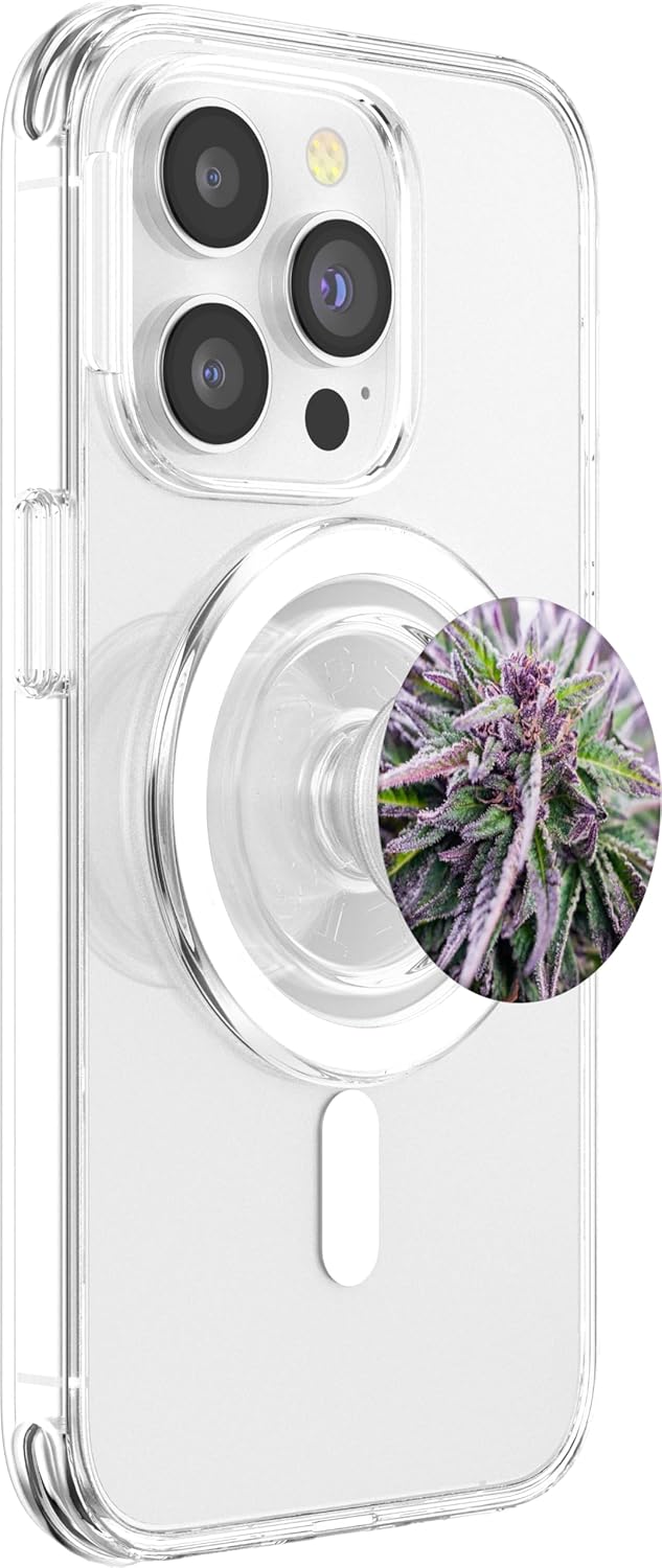 Purple Marijuana Bud Leaf Weed Plant Cannabis Pot Smoker PopSockets MagSafe PopGrip for iPhone