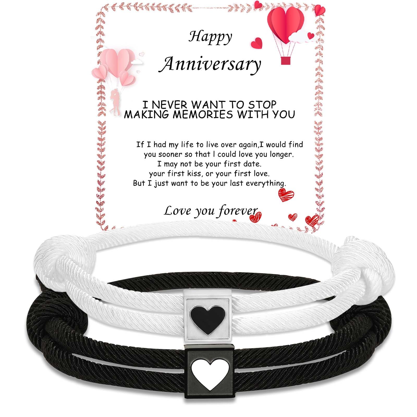 Valentin Geschenk Frau - Pärchen Armbänder Matching Armbänder Adjustable Rope Armbänder für Paare Weihnachten Jahrestag Valentinstag Geschenke für ihn HerBoyfriend Freundin Liebhaber Ehemann Ehefrau