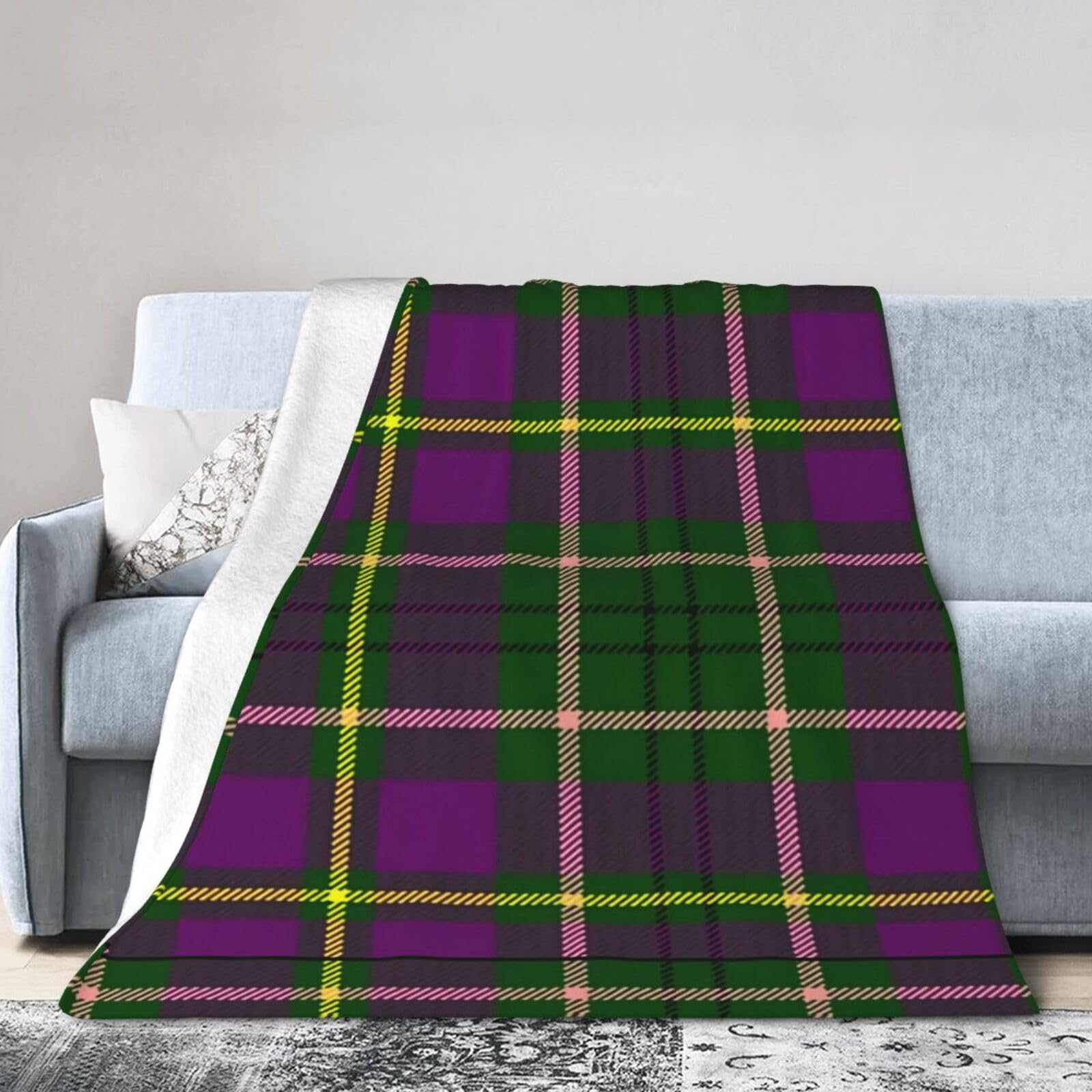 ERTDFXCV Clan Tartan Blanket 60"x50"