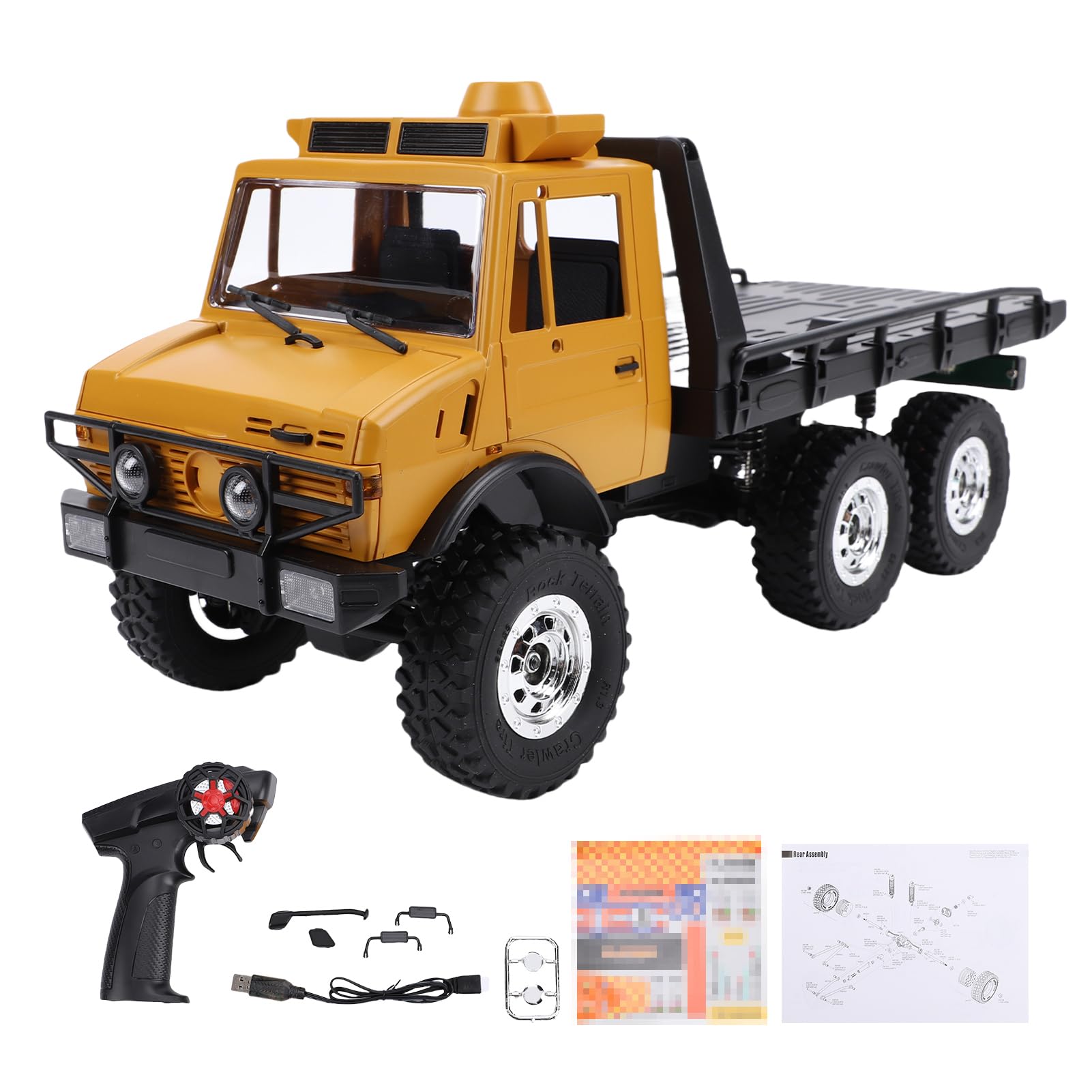Dilwe 1 18 RC Fuoristrada, Auto Telecomandata a 6 Ruote Motrici con a Doppia velocità 2 4Ghz, Motore Ad Alta Forza di Rotazione, per Giocattolo Hobby per Adulti (YELLOW)