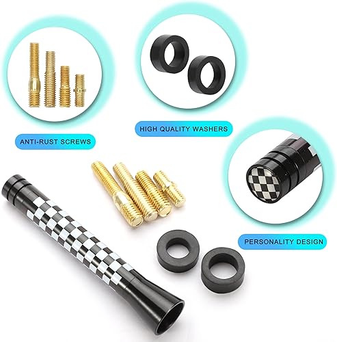 Miniatura 10 de TOMALL Decoración de antena de automóvil compatible con cubierta de antena Mini Cooper, repuesto de antena Union Jack para Cooper S Countryman