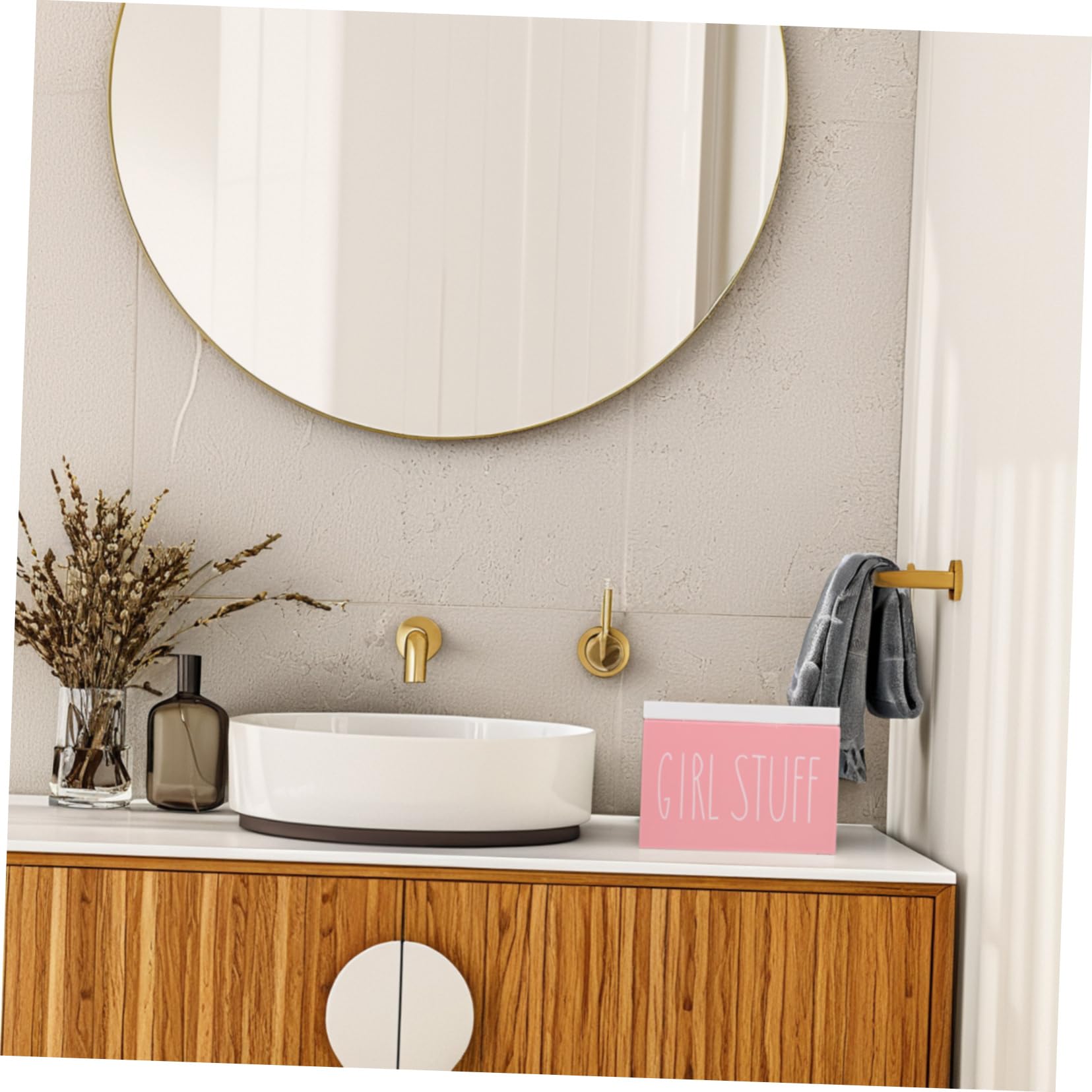 Holz Aufbewahrungsbox für Damenbinden mit Deckel und Großer Kapazität Multifunktionaler Badezimmer Organizer für Feminine Hygieneartikel und Kleine Gegenstände