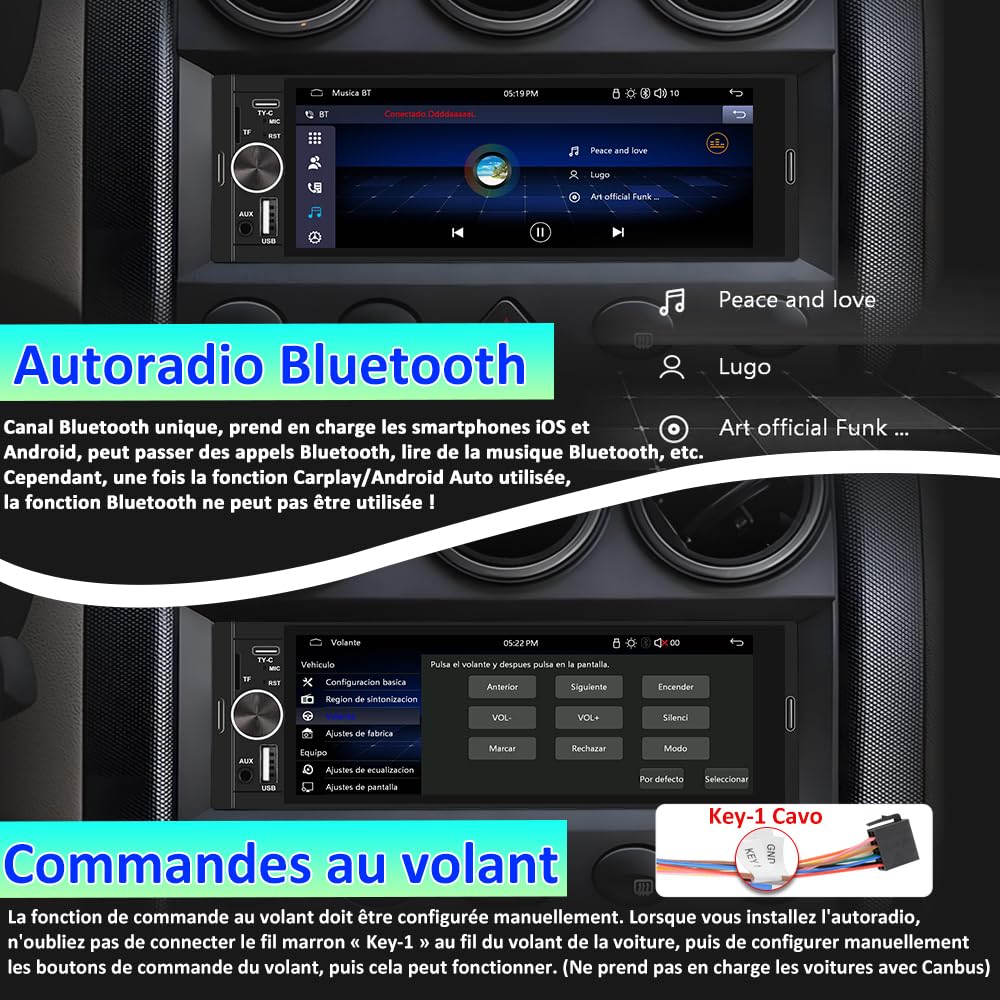 AWESAFE Autoradio Android 15 pour BMW E46 (1998-2005) | Écran Tactile 10,26 Pouces | 2Go+64Go | CarPlay & Android Auto | Charge Rapide 30W | GPS WiFi Bluetooth | FM RDS | Autoradio Multimédia