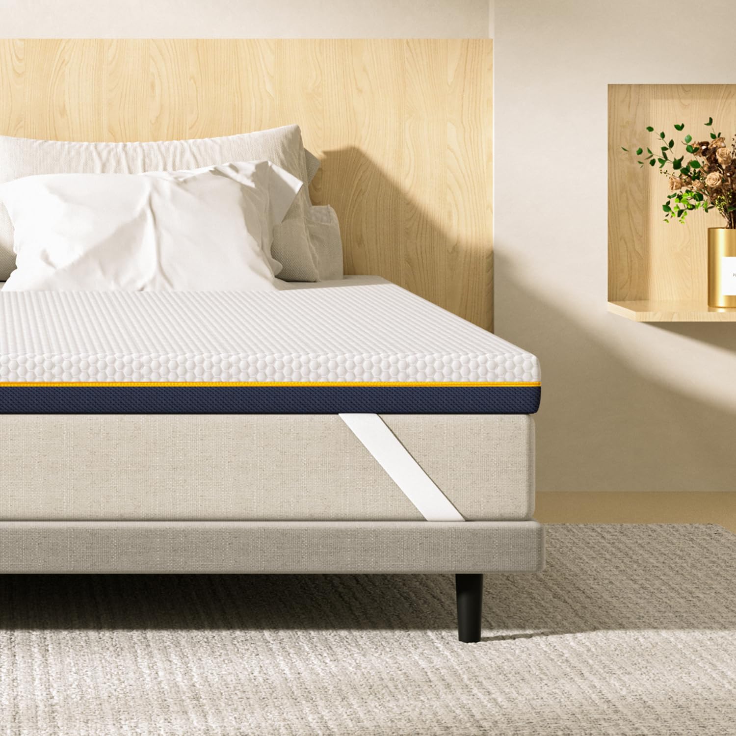 DEWINNER Surmatelas 140 x 190 | Matelas pour 2 personnes | Mousse à Mémoire de Forme Gel | Épaisseur 7,5CM | Oeko-TEX | 
