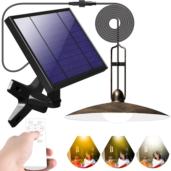 Lampada solare per esterni con telecomando per interni hitmoda