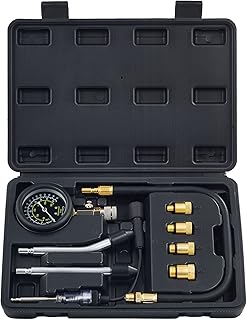 OMT Engine Compression Tester, 9 pc Fuel Pressure Gauge Set with Spark Plug Tester for Small Engines, Cylinder Leak Down Tester for Gas Petrol Engines, Automotive Fuel Pressure Test Kit