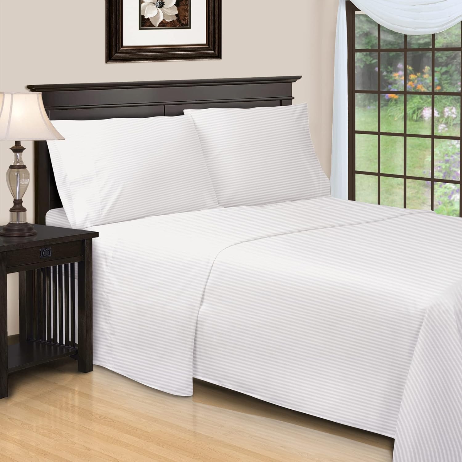 Twin XL , White Twin XL Waterbed Sheet Set 650Thread 100 Premium LongStaple Combed Cotton