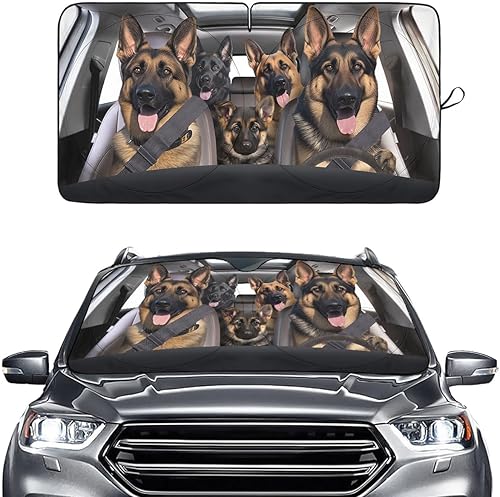 Miniatura 32 de GENANY Divertido parasol para parabrisas para sedán, SUV, camión (55 x 29 pulgadas), parasol de automóvil, bloquea los rayos UV, accesorios