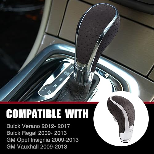 Miniatura 5 de Pomo de cambio automático de marcha Reemplazo de pomo de cambio de cuero para Buick Verano Regal GM Opel Insignia Vauxhall 2009-2013 Palanca de