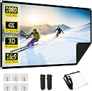 60 Inch Projector Screen, OKEDUO 4K 16:9 HD Portable Black Backing Movie Screen, Anti-Crease Indoor Outdoor Simple Install Foldable Projection Screen for Camping, RVing, Outdoor Theater Nights