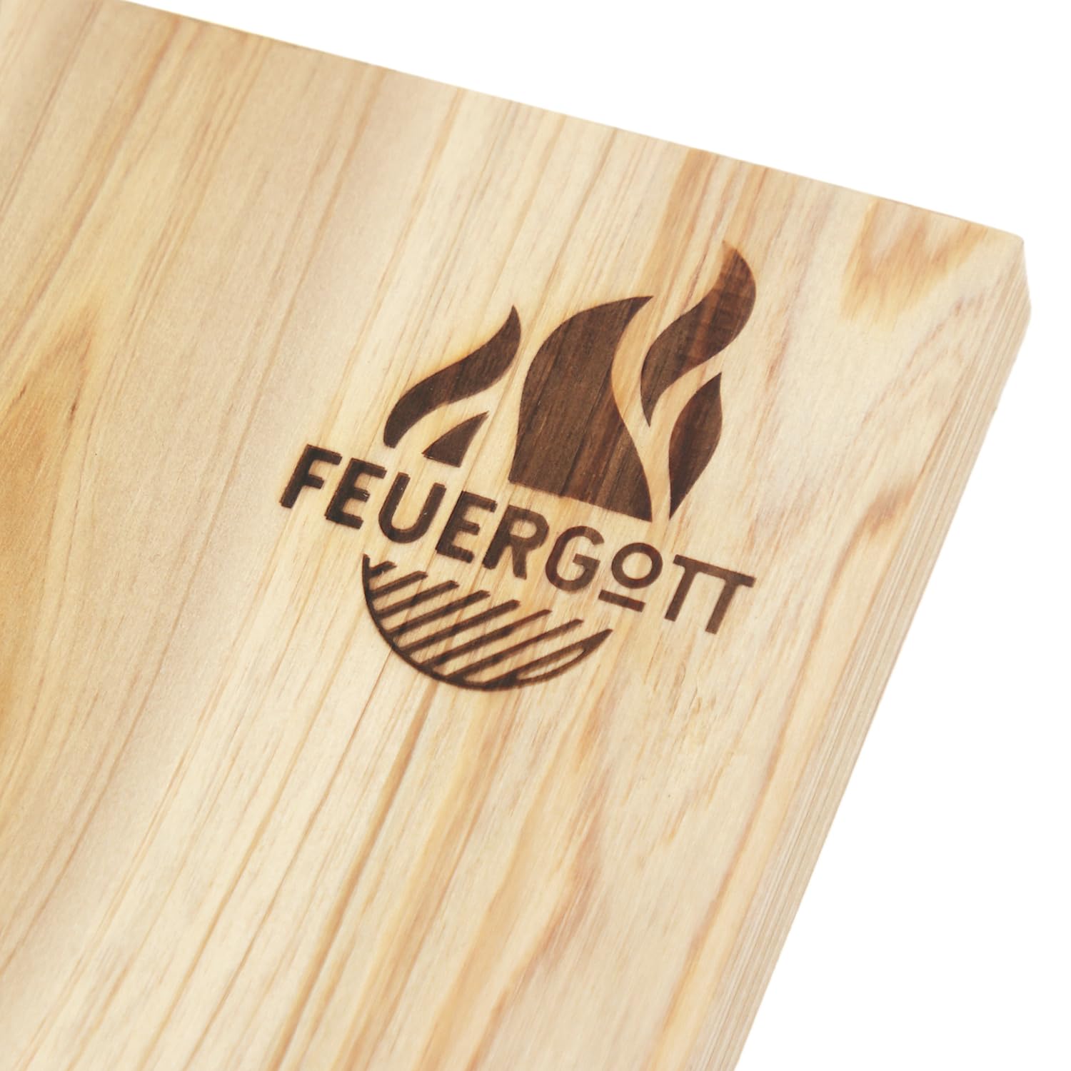 Flammlachsbrett Classic 2er-Set mit Edelstahl-Halterung zum Grillen und Räuchern von Lachs, Forellen - Zedernholz für Feuerschale, Grill, Lagerfeuer
