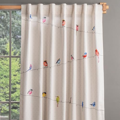 Maison d' Hermine Curtains for Living Room 100% Cotton 96 inch Length One Panel 