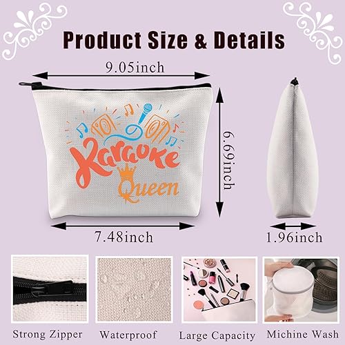 Miniatura 2 de BDPWSS Karaoke Queen Bolsa de maquillaje para amantes del karaoke, regalo de noche de karaoke, regalo divertido para cantar, regalo para fanáticos