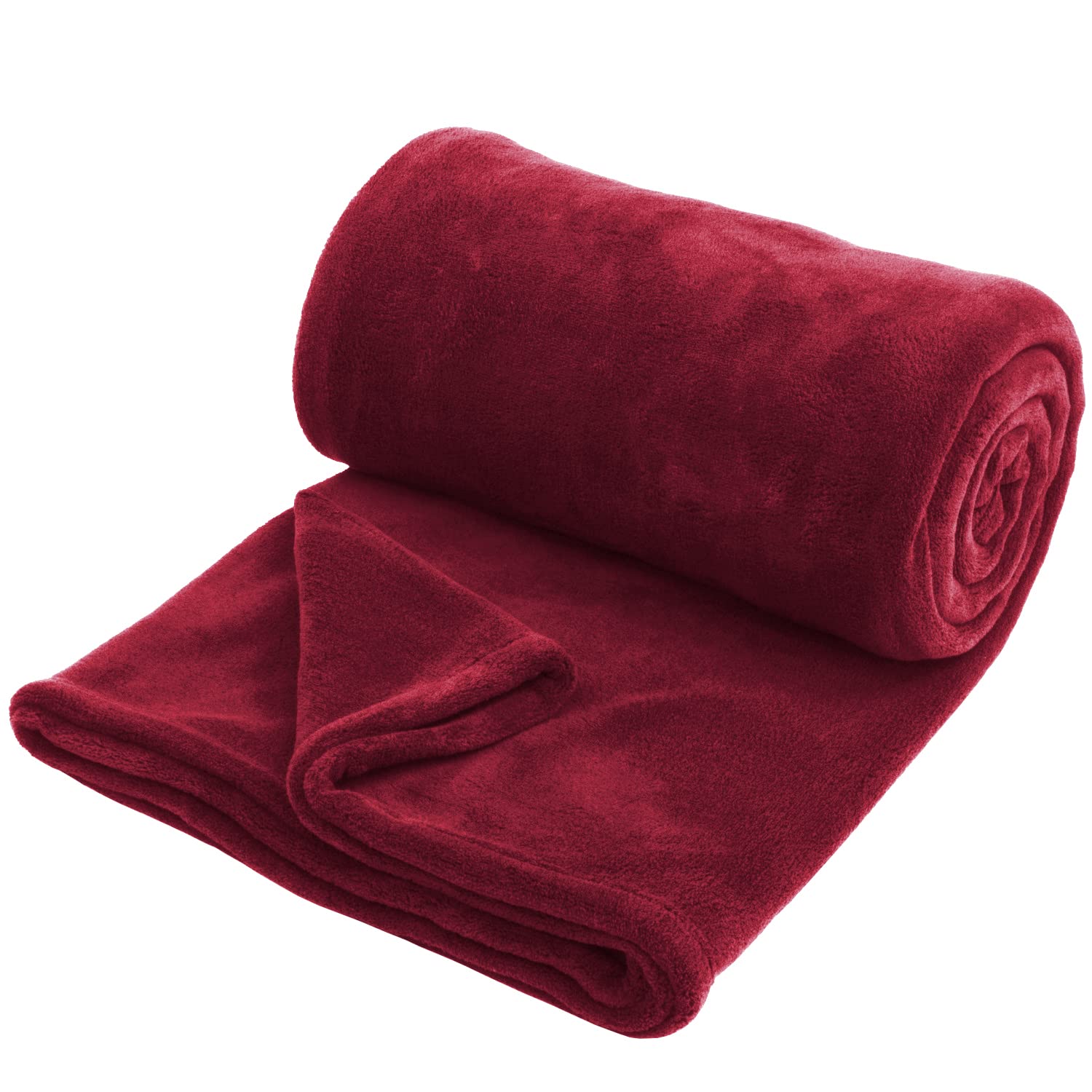 Hafaa Burgundy Fleece Blanket King For Bed Fluffy Throws For Sofas Couch - 400 Gsm Soft Cosy Warm Throw Blankets For Adults, 270X230cm Extra Large