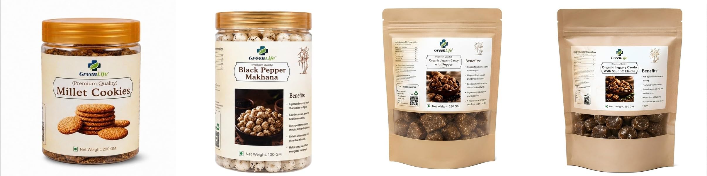 Millet Cookies | Baked | Tea Time | 200gBlack Pepper Makhana | Roasted Fox Nuts | 100gOrganic Plain Jaggery Candy 500g | Natural Desi Gur | Chemical Free Traditio-image-24