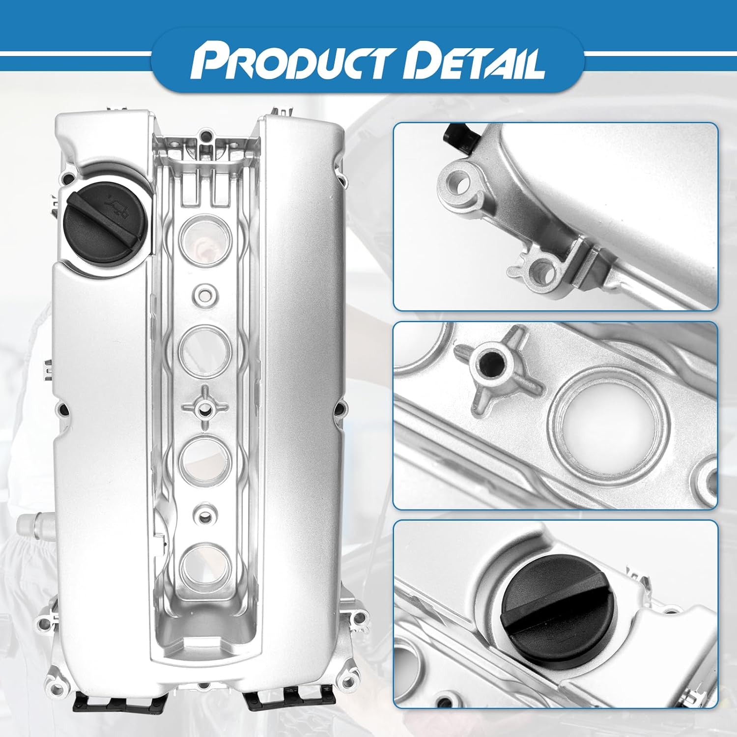 Upgraded Aluminum Engine Valve Cover Kit, Compatible with Chevy Cruze 2011-2016, Sonic 2012-2018, Trax 2013-2020, Aveo Aveo5 2009-2011, 2008 Astra, 2009-2010 G3 G3 Wave, Replace# 55558673, 55564395