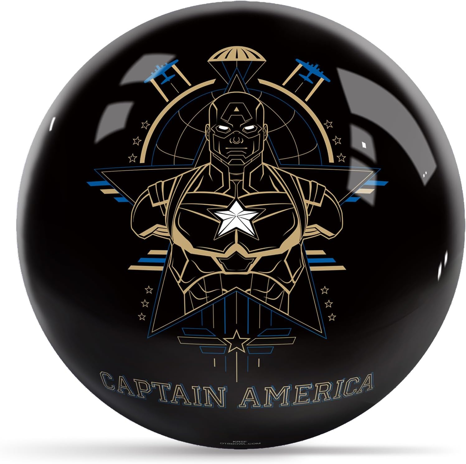KR Strikeforce Marvel Avengers Captain America Logos Undrilled Bowling Ball