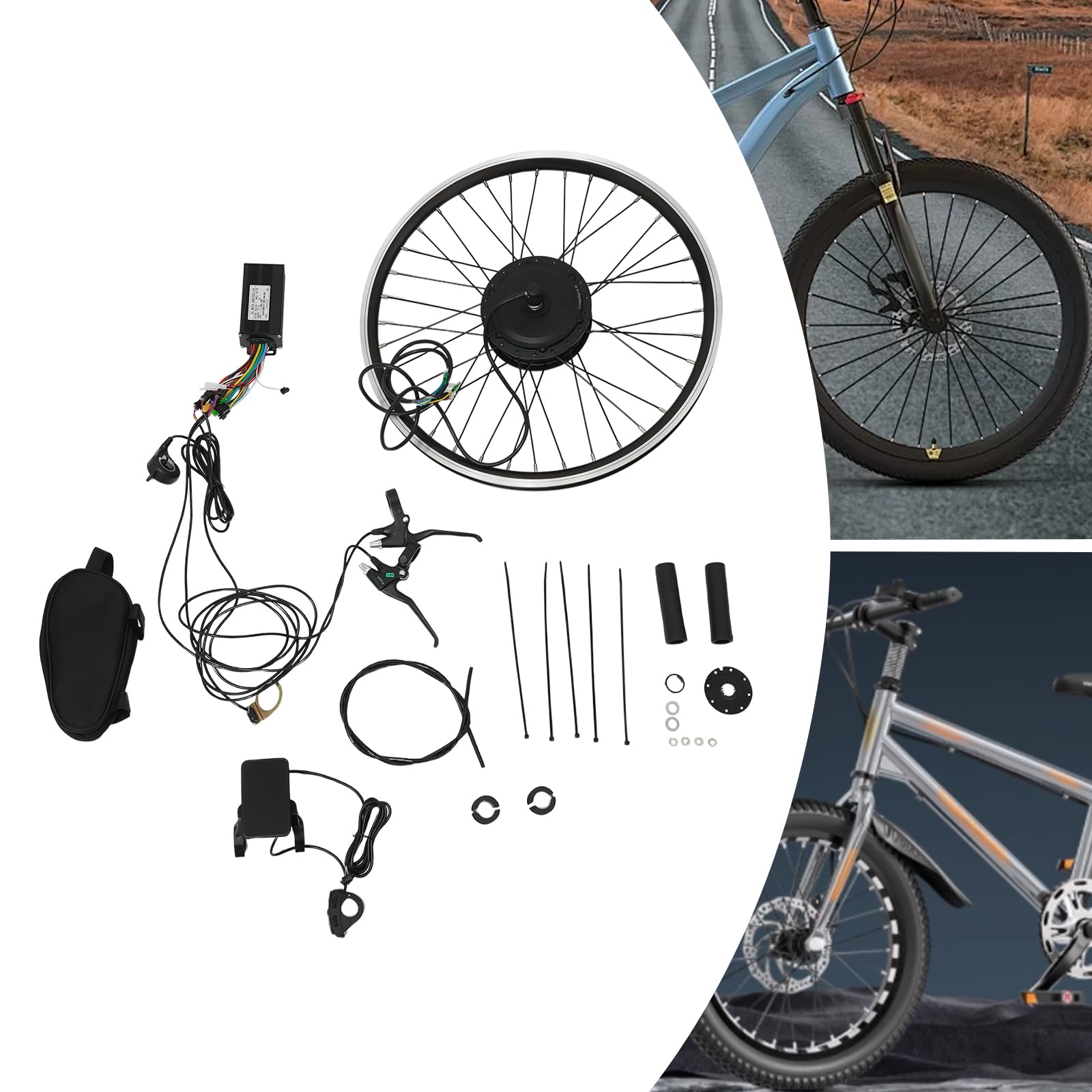 24 Zoll 36V 500W E-Bike Vorderrad Umbausatz LCD Motor Conversion Kit(außer Batterie)