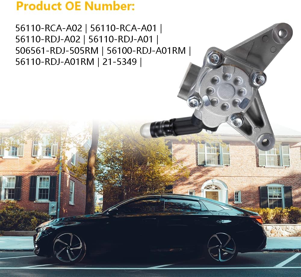 Power Steering Pump | Fit for Honda Accord 3.0L V6 2003 2004 2005 2006 2007, Acura MDX 3.5L V6 2003-2006 | OE# 21-5349, 56110-RCA-A02, 56110-RCA-A01, 56110-RDJ-A02, 56110-RDJ-A01