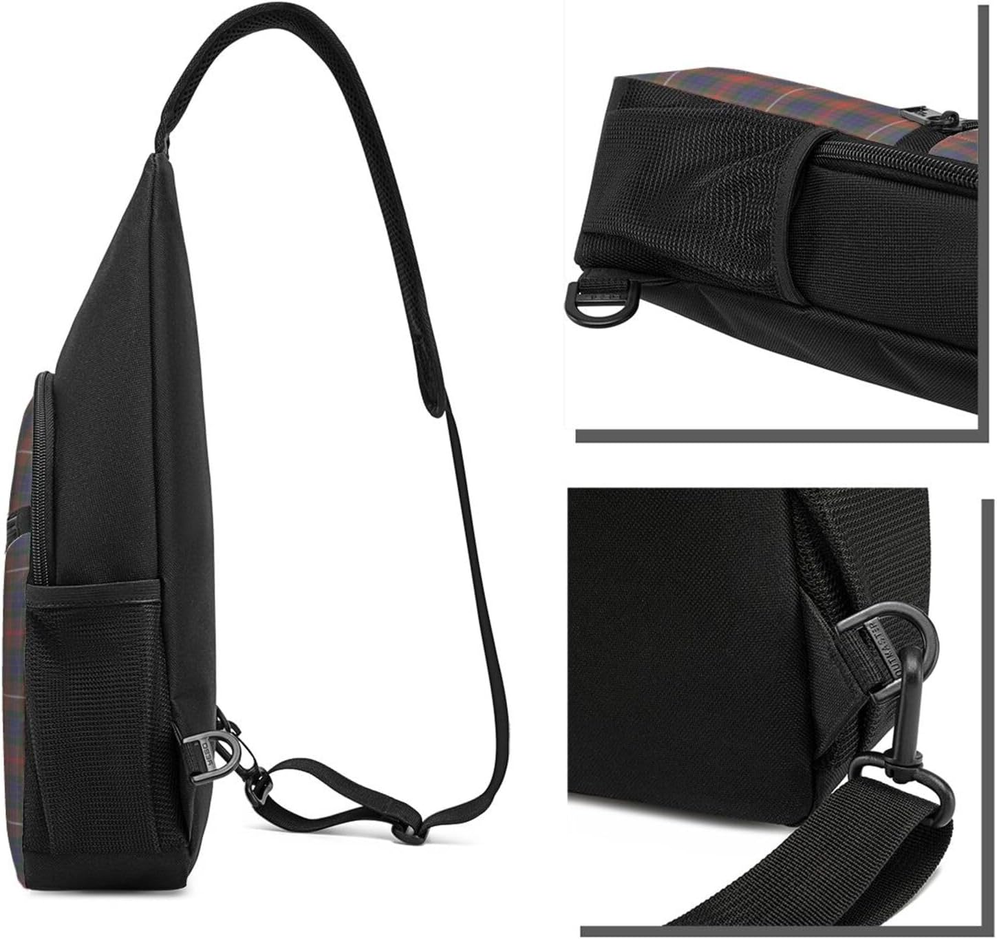 Crossbody Sling Backpack Fraser Hunting Modern Tartan Shoulder Chest Bag Daypack for Traveling Sport