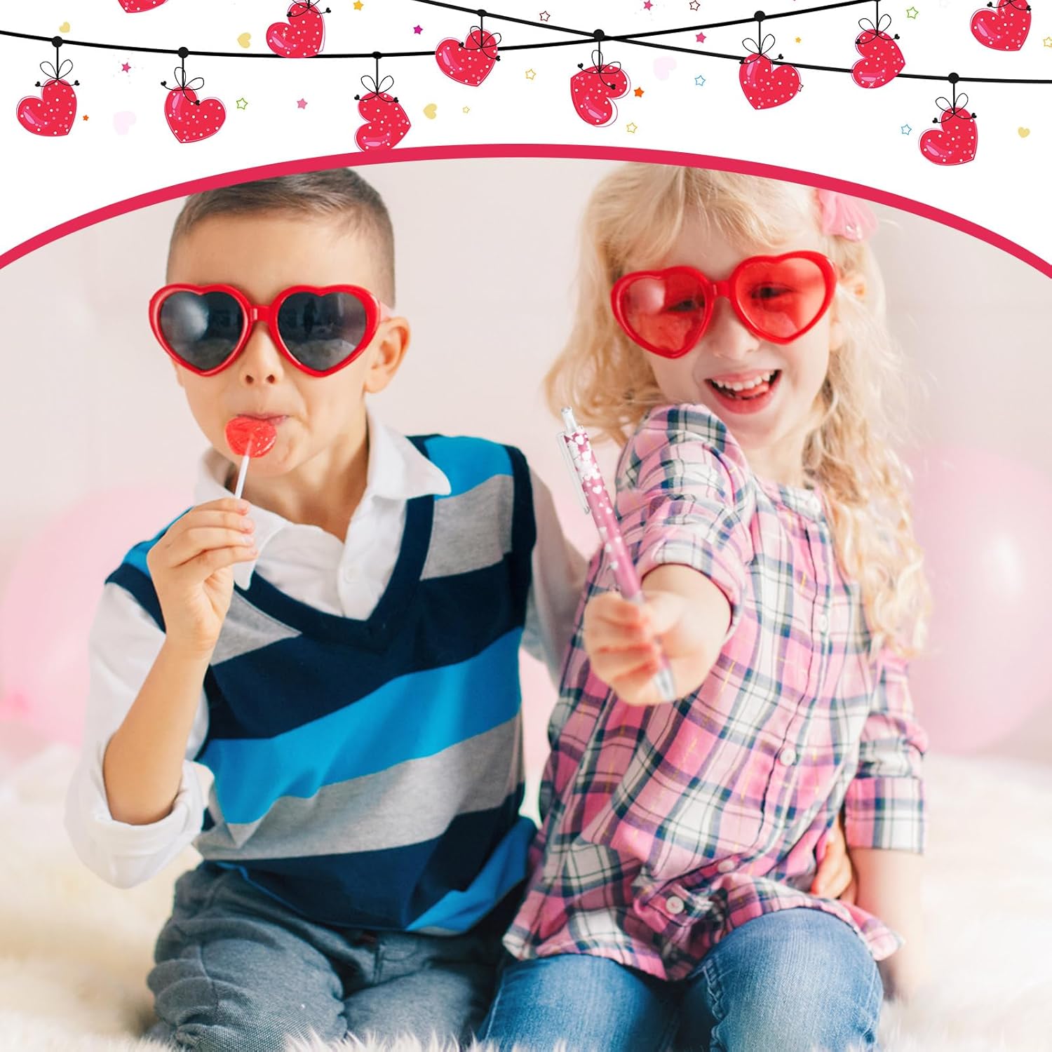 Leinuosen 120 Pcs Valentine's Day Ballpoint Pen Bulk Valentine's Day Heart Black Ink Pens for School Office Supplies Wedding Party Supplies - Image 5