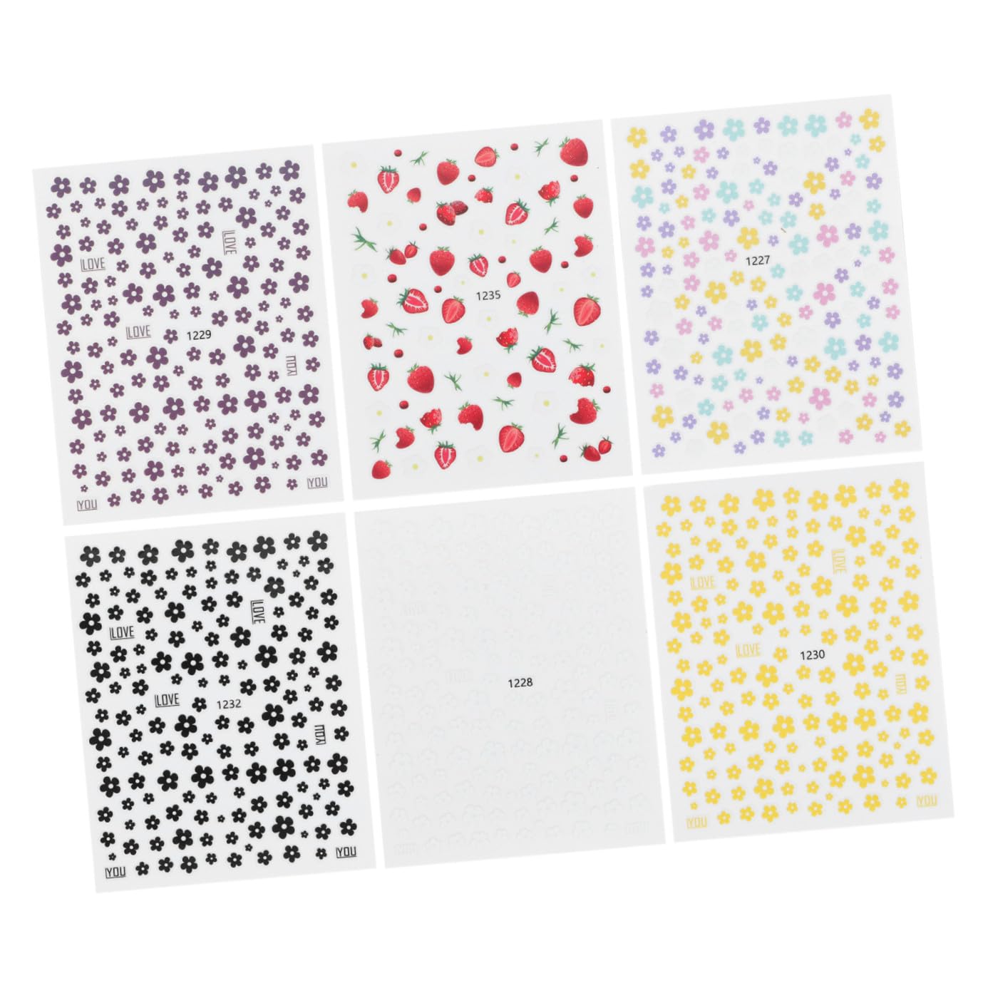 Didiseaon 5 Juegos Pegatina Adhesivos Para Uñas Nail Stickers Etiqueta Engomada Del Arte Del Clavo Diy Calcomanías De Flores Para Uñas Calcomanías Decorativas Para Uñas 6 Hojas * 5
