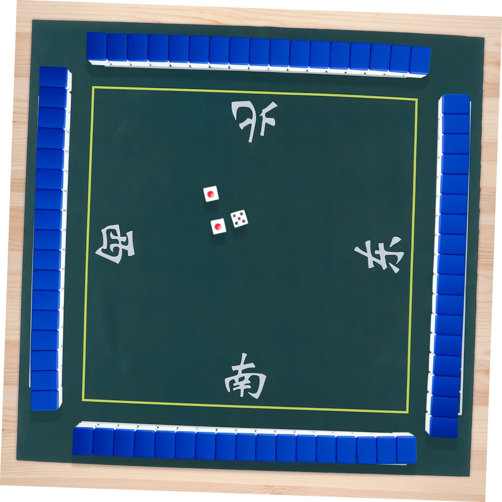 Gatuida Tappetino Protezione Duratura e Design Antiscivolo Quadrato Verde in Poliestere e Gomma Mahjong per Tavoli da Gioco e Carte