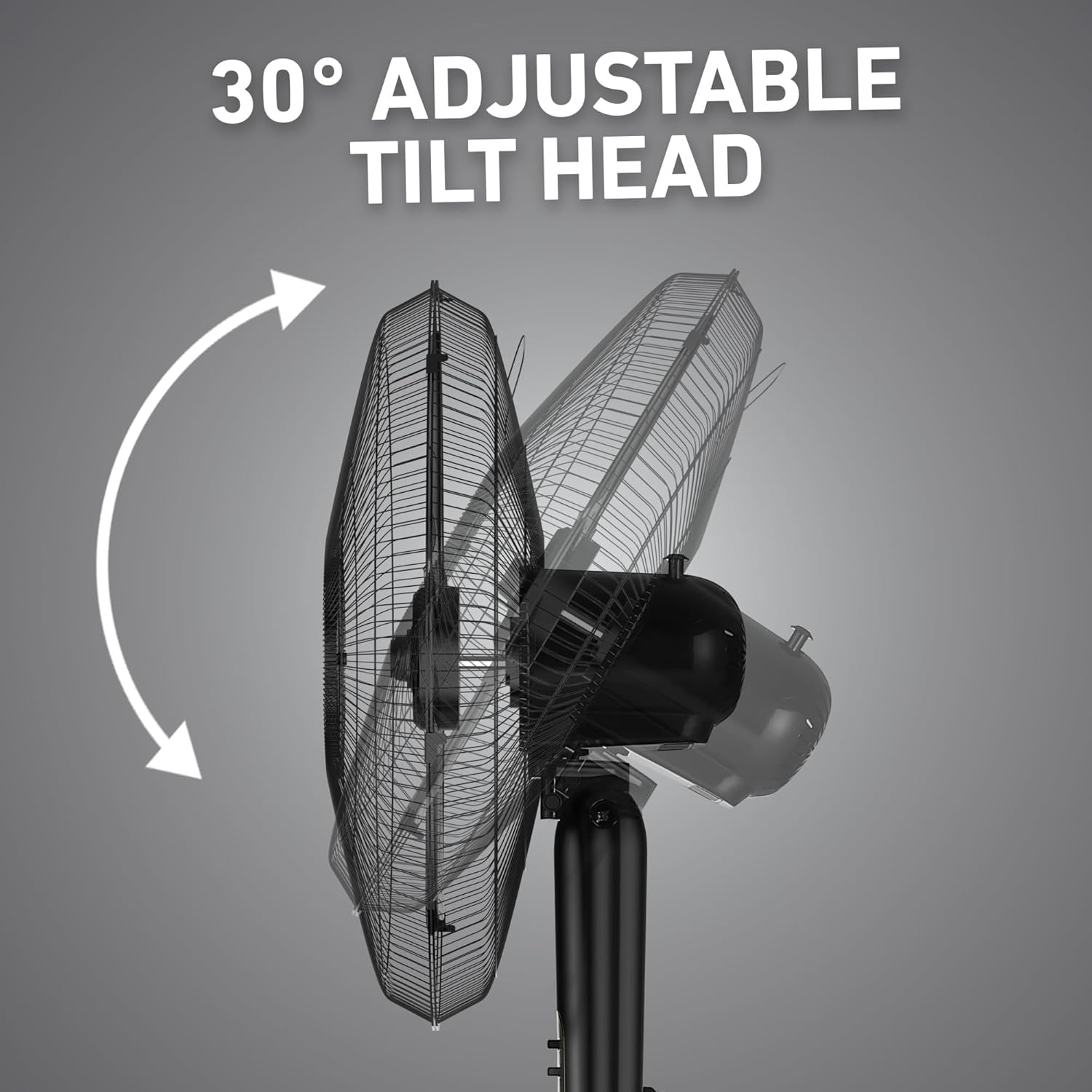 Holmes 18 Inch Oscillating Stand Fan 3 Speed Powerful Airflow Adjustable Height 30 Degree Tilt Wide Angle Cooling Quiet Operation for Bedroom Living Room Home Office Gym Black