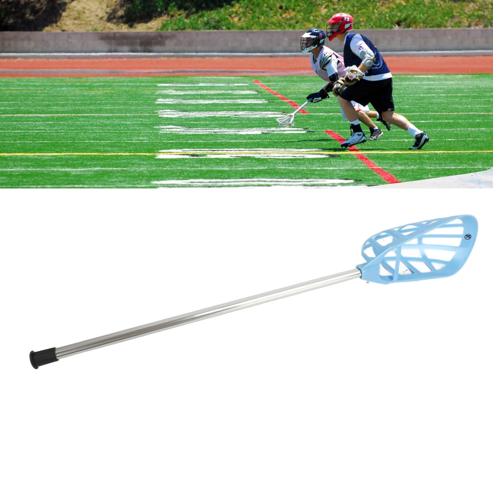 Blauer Lacrosse-Stick für Anfänger, Lacrosse-Trainingsstock aus Aluminiumlegierung mit professionellem Kopf zur Förderung der Fertigkeiten von Jugendlichen, Leichter Komplettstick