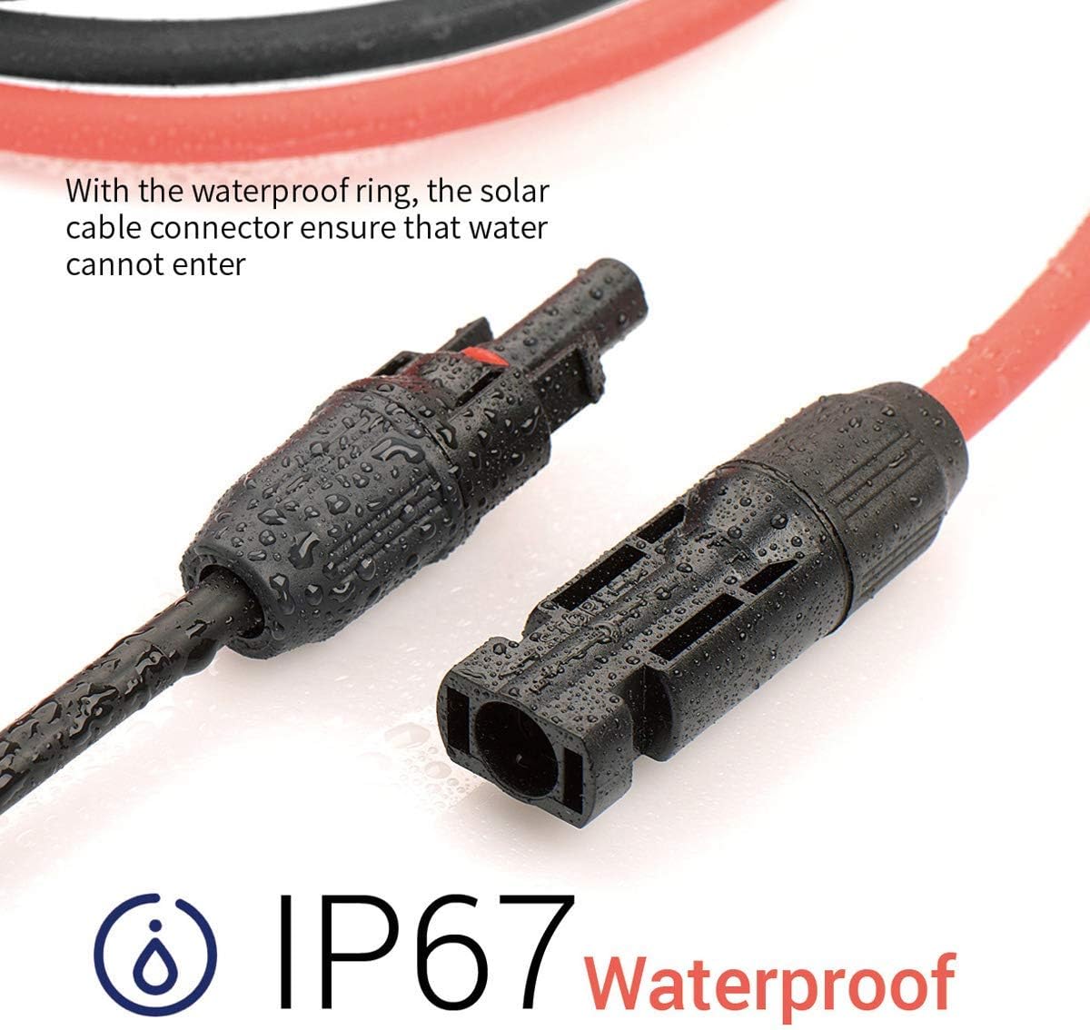 JYFT 10AWG(6mm²) Solar Extension Cable with PV Compatible Female and Male Connector (30FT Red + 30FT Black) : Patio, Lawn & Garden