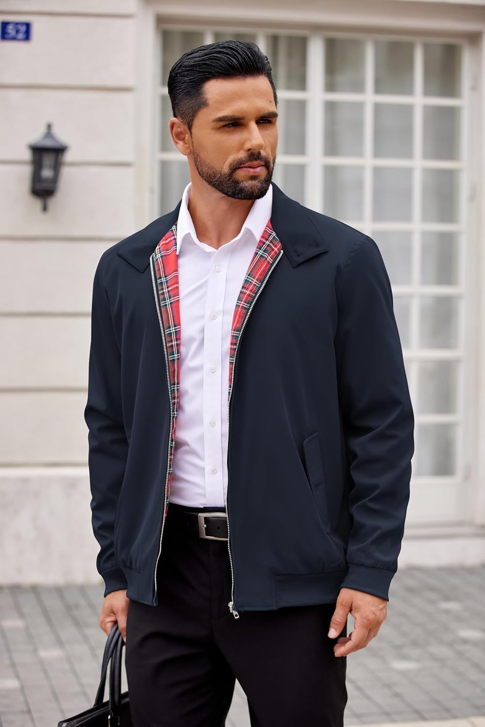 COOFANDY Mens Lightweight Jackets Casual Windbreaker Zip Up Coat Stand Collar Golf Jacket Stylish Fall Work Business - Image 4