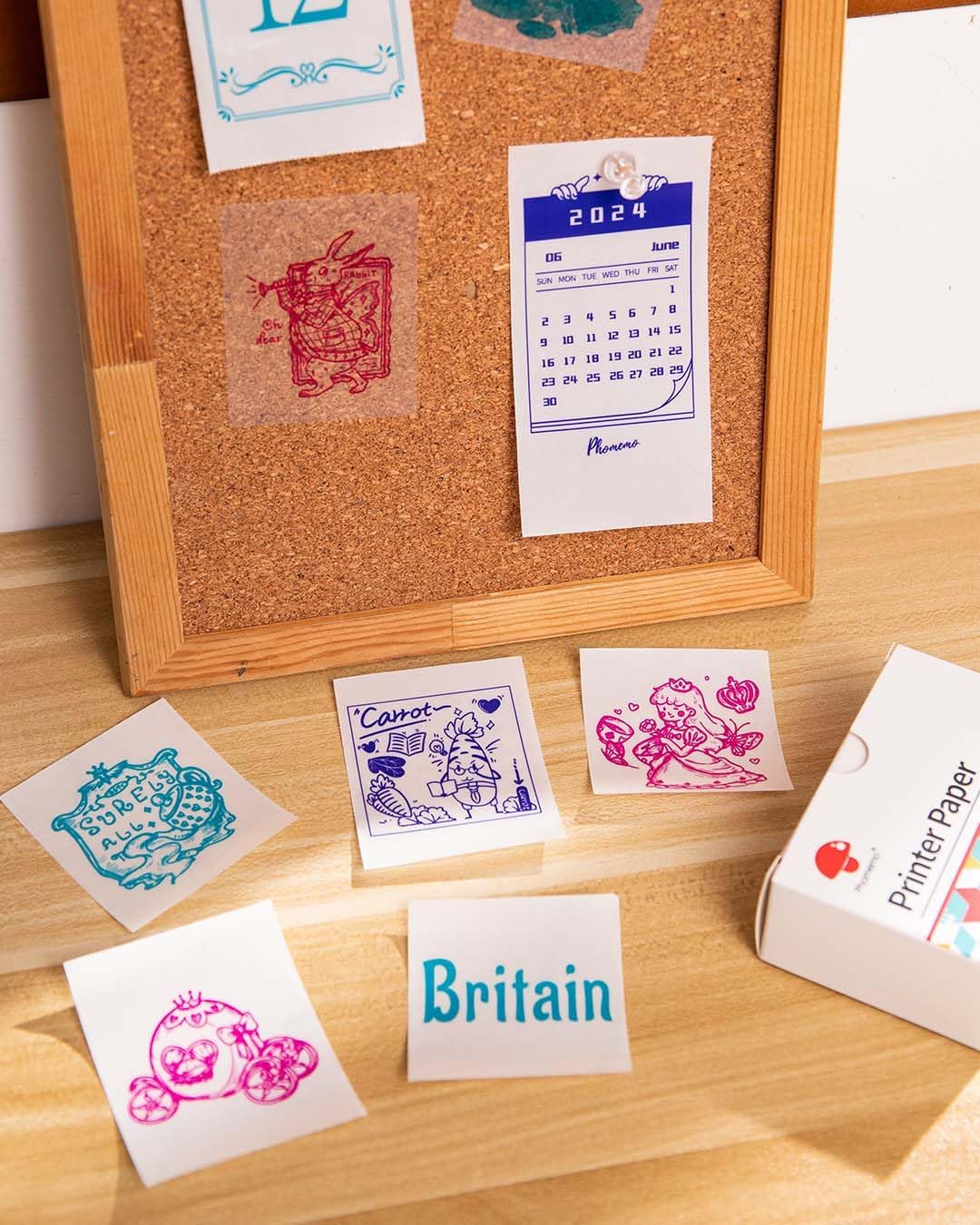 Phomemo Color Text Transparent Thermal Paper, Rose Red/Lake Green/Nave Blue Text, Sticker Paper 50mm, Compatible With Phomemo M02/M02S/M02 PRO/M04S/M04AS Mini Thermal Printer, Black Text, 3 Rolls - Image 4