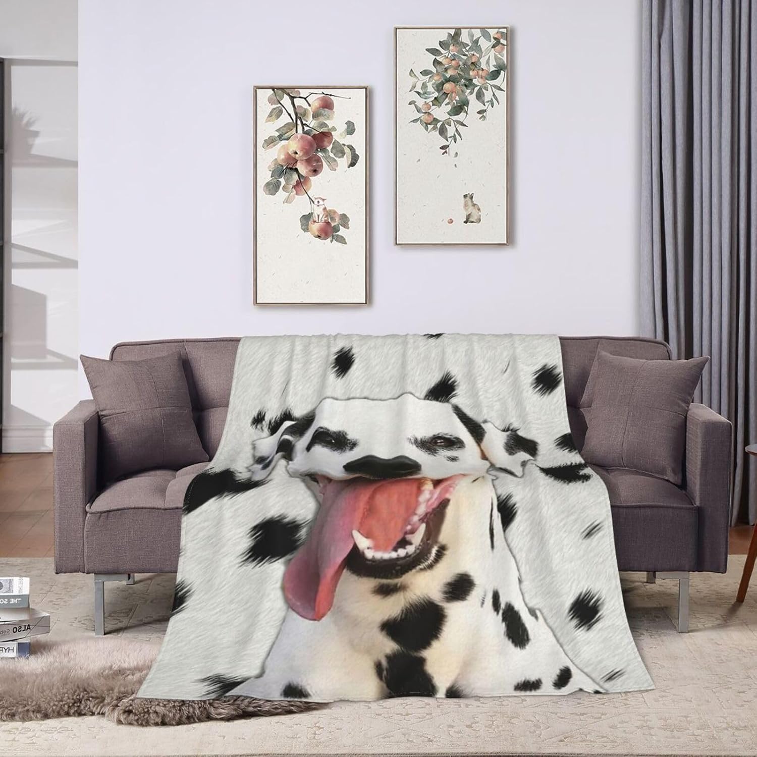 Dalmatian Decor Blanket Dalmatian Dog Throw Blanket Gifts Ultra Soft Cozy Fuzzy Plush Fleece Flannel Stuff Blanket for Dog Lover Women Girls Boys Kids Men Adults for Bedding Sofa 40"X50"