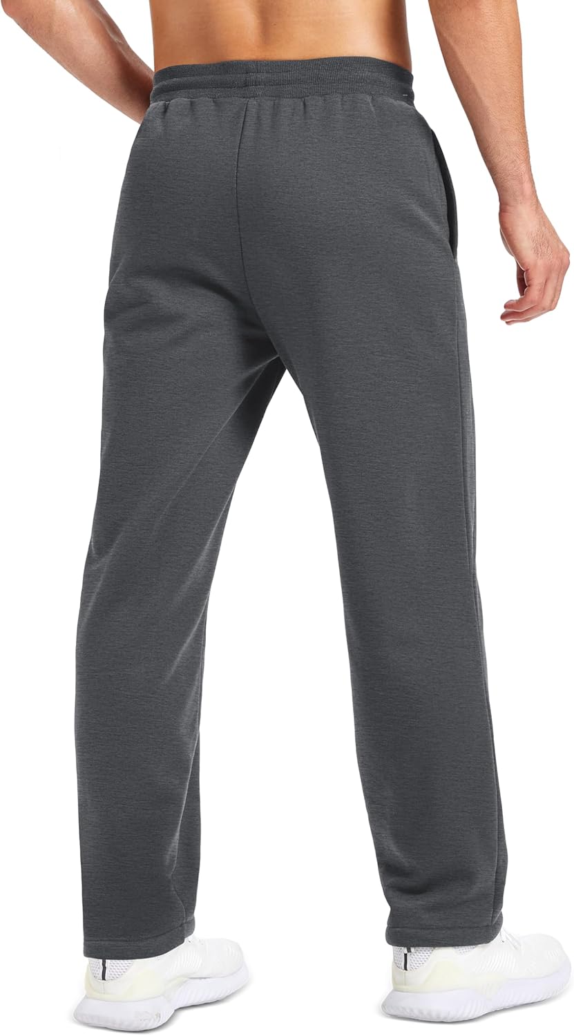 MAGCOMSEN Men's Winter Fleece Pants Sherpa Lined Sweatpants with Pockets Drawstring Lounge Running Athletic Warm Pants - Image 2