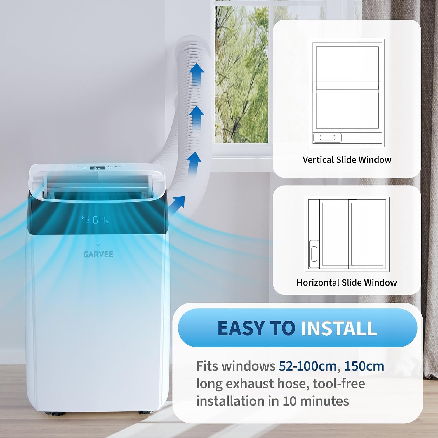 Garvee Portable Air Conditioner with 4-in-1 functional modes