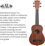 Kala Official Learn to Play Ukulele Soprano Starter Kit, Satin Mahogany “ Includes online lessons, tuner app, and booklet (KALA-LTP-S)