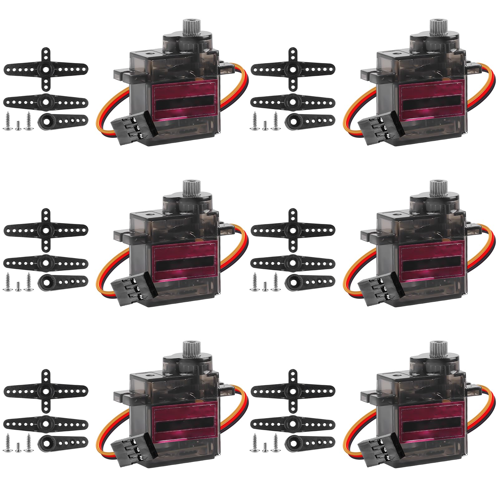 Lot De 6 Servomoteurs MG90S Métal – Micro Servo 180° Pour Arduino, Robotique, Avion RC, Modèle Hobby (engrenages Aluminium)