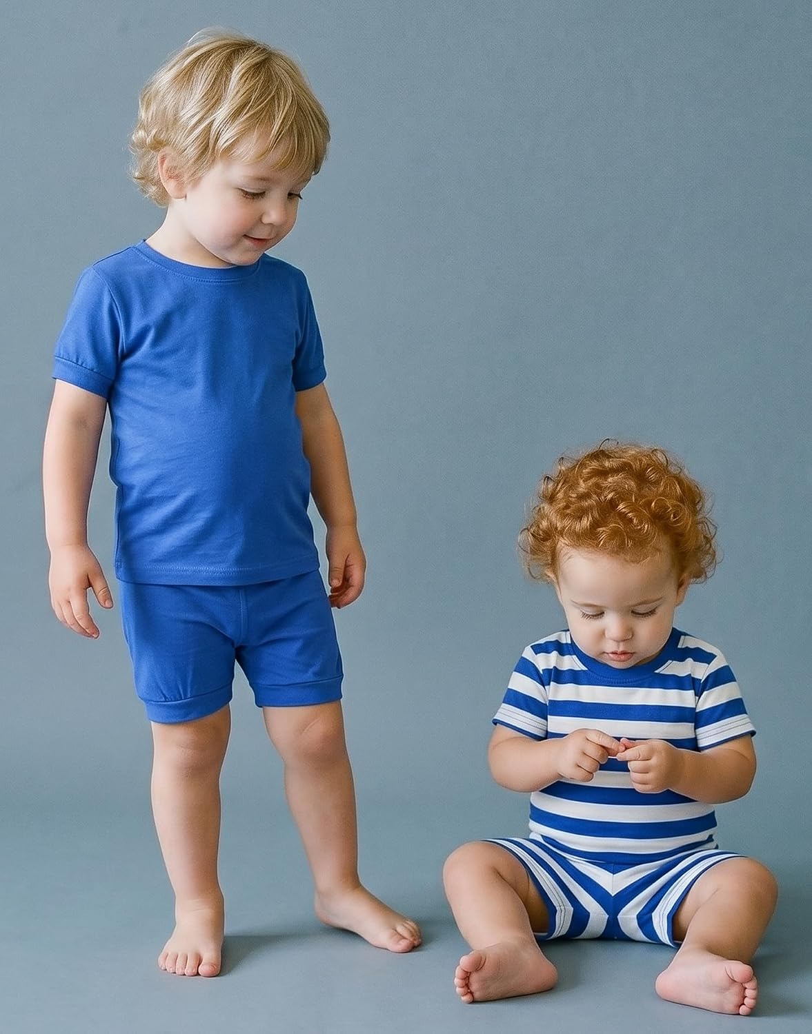 Vaenait Infant Toddler Kids Junior Girls Boys Summer Viscose Soft Stripe Short Sleepwear Pajamas Pjs Set