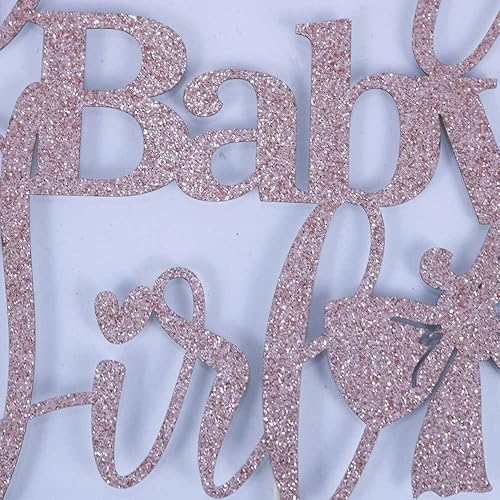 Miniatura 8 de Decoración de bienvenida para tartas de bebé niña, baby shower, baby shower, recién nacido, espectáculo de género para niña feliz cumpleaños (oro