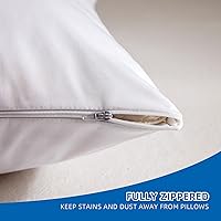 Vista 4 de Paquete de 4 protectores de almohada impermeables con cremallera, tamaño estándar con cremallera, fundas de almohada hipoalergénicas, fundas