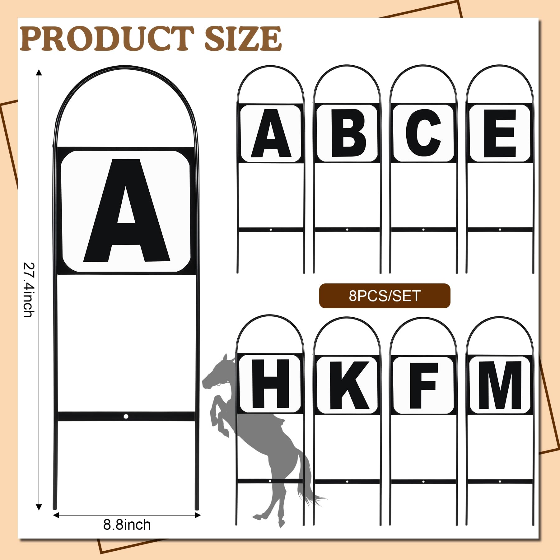 ITULCYO 8PC Dressage Letters Arena Markers?Dressage Letters for Arena Equestrian Athletes Letters Dressage Arena Letters Arena Dressage Letters Dressage Arena Markers Letters?A?B?C?E?F?H?K?M?