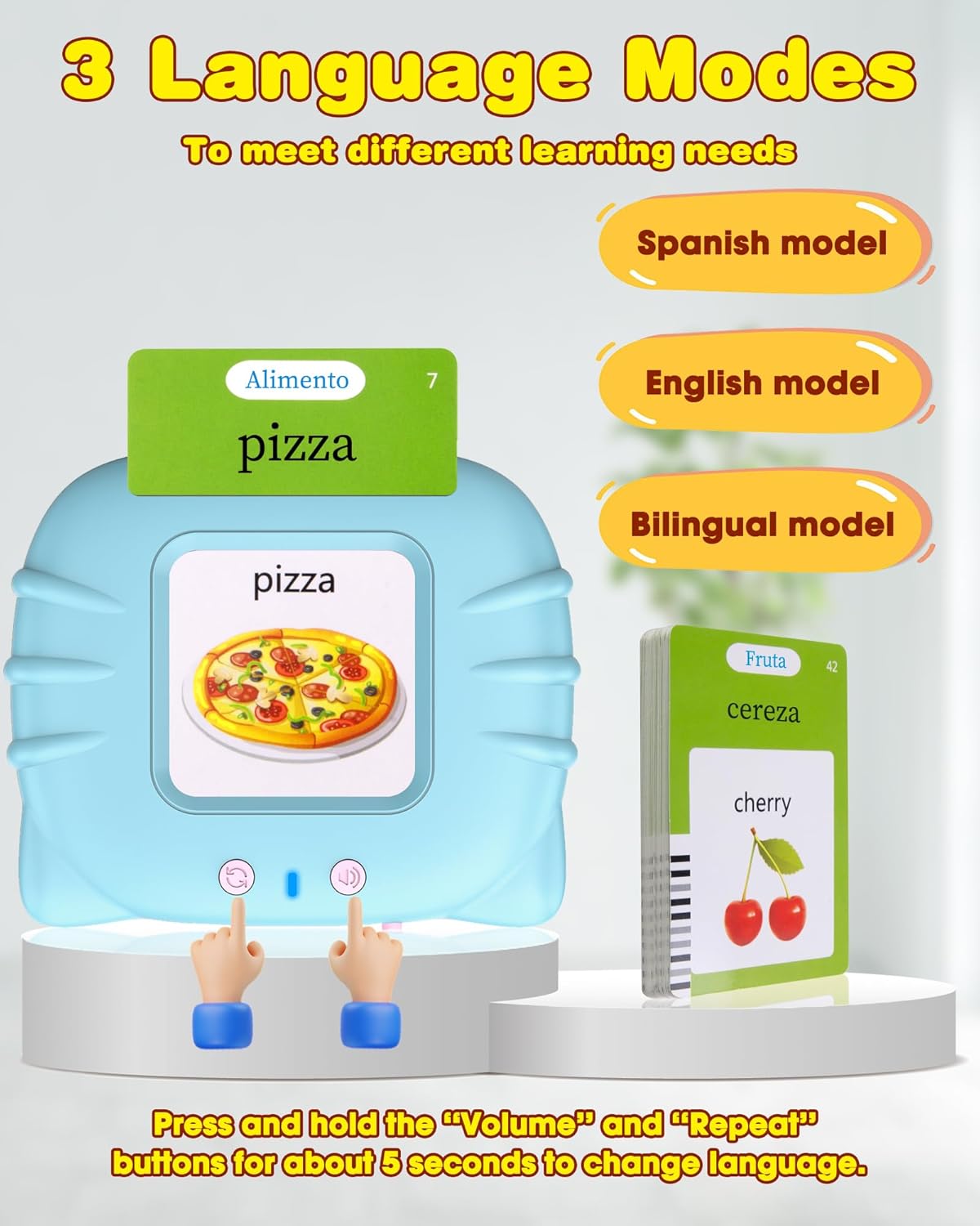 510 Words Spanish Flash Cards for Kids, Autism Toys for Toddlers 2-3 Years Old, Speech Therapy Toys, Educational Learning Flash Cards for Boys and Girls Blue(Spanish/English/Bilingual) - Image 5