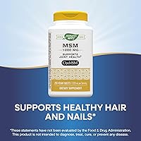 Vista 4 de Nature's Way MSM 1000 mg - Suplemento para la salud de las articulaciones* - Con metilsulfonilmetano - Sin gluten y vegano - 200 tabletas
