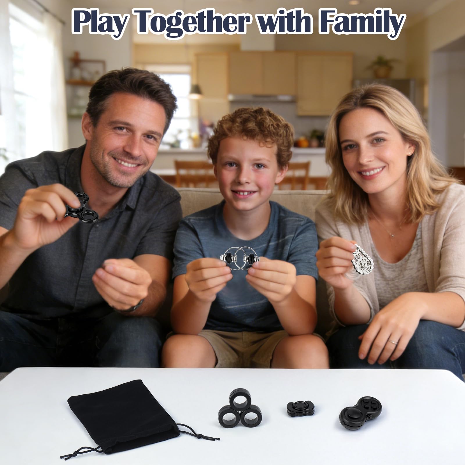 8 pezzi giocattolo per adulti e adolescenti – Spinner magnetico metallico per le classi, lo stress e l‘ansia Set di giocattoli con anello sensoriale adatto all’autismo e all’ADHD | Fantastici giocattoli da scrivania per alleviare lo stress e l'ansia, anel