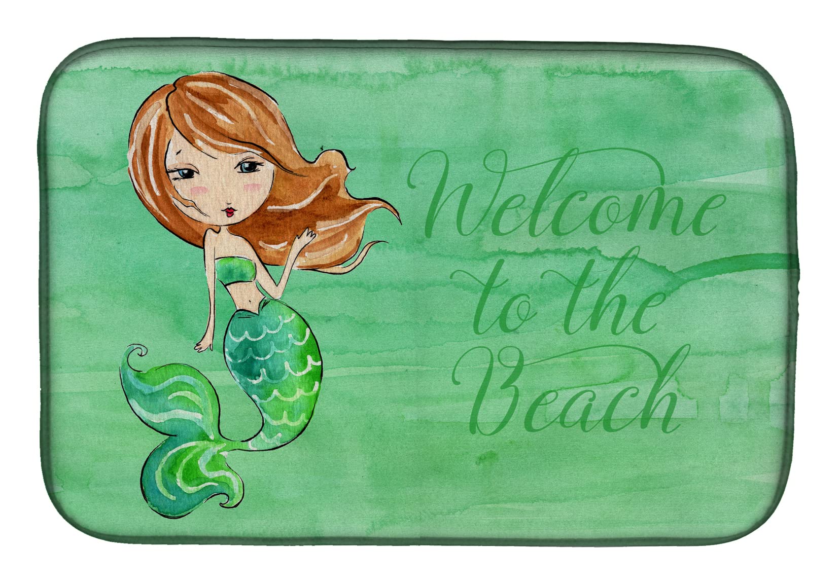 Tapis égouttoir sirène vert pour embellir votre plan de travail de cuisine