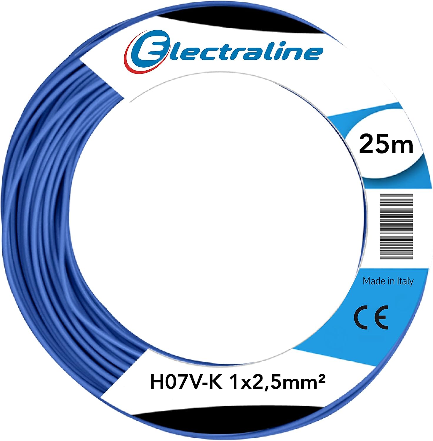 Electraline 15162 H03 V-K 1X2.5 25M, синій