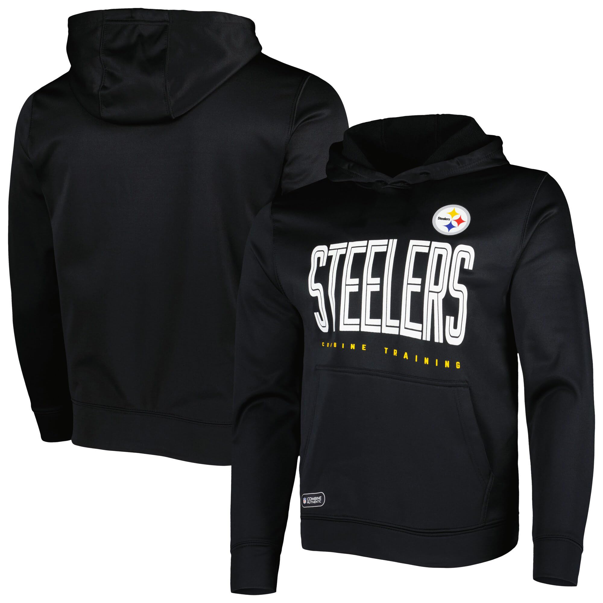 NFL Youth 8-20 Huddle Up Team Color Performance Primary Logo Pullover Hoodie, Pittsburgh Steelers, 14-16 — image 1