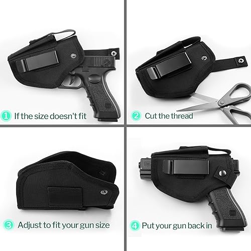 Miniatura 8 de Funda de pistola para hombre y mujer, fundas IWBOWB de 9 mm, funda para pistola 380 que se adapta a Glock 19172326274243x, S&W M&P Shield, Sig Sauer