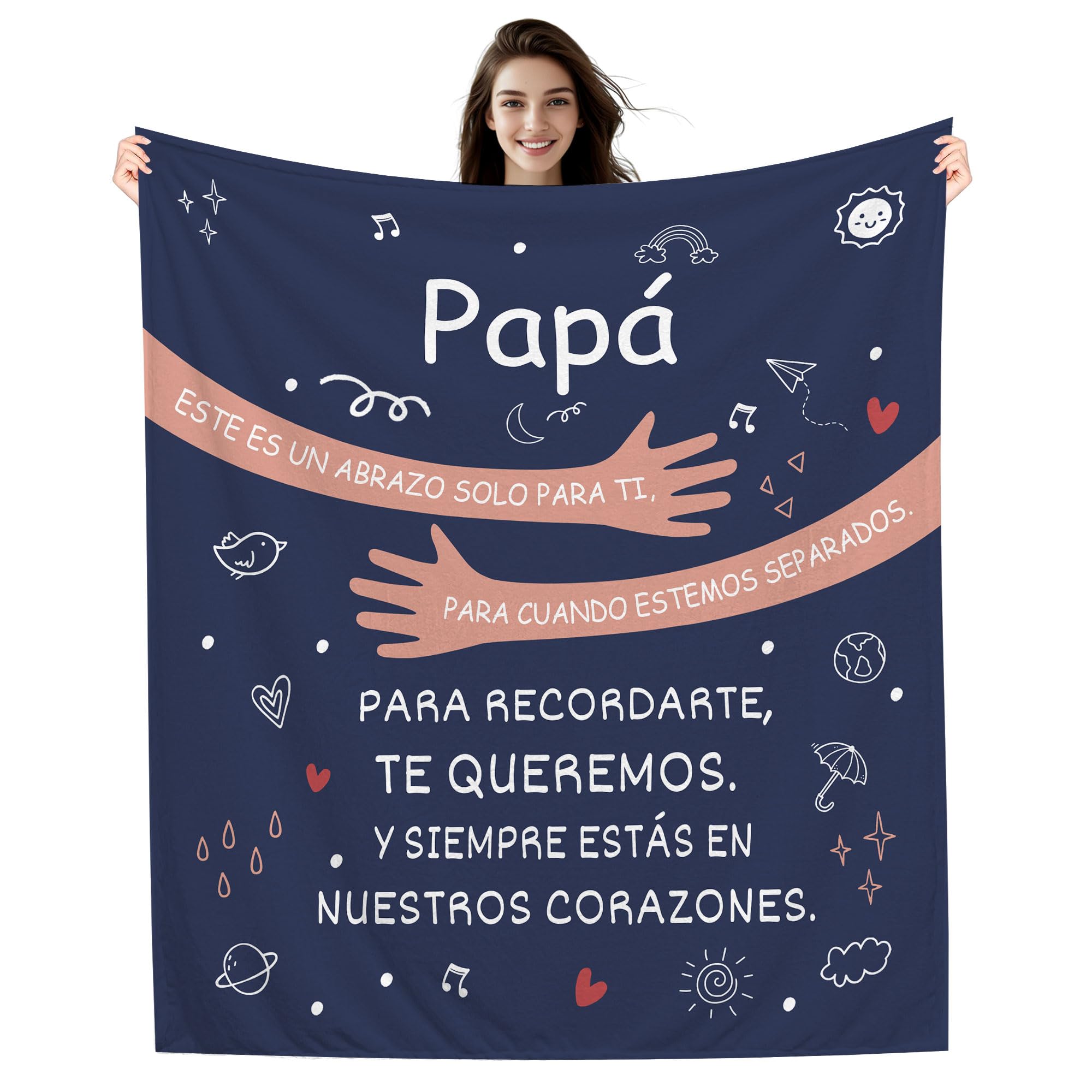 Amorea Manta de Abrazos Manta para Papá de Parte de su Hija Hijo Regalo de Cumpleaños del Día del Padre de Navidad o de Despedida